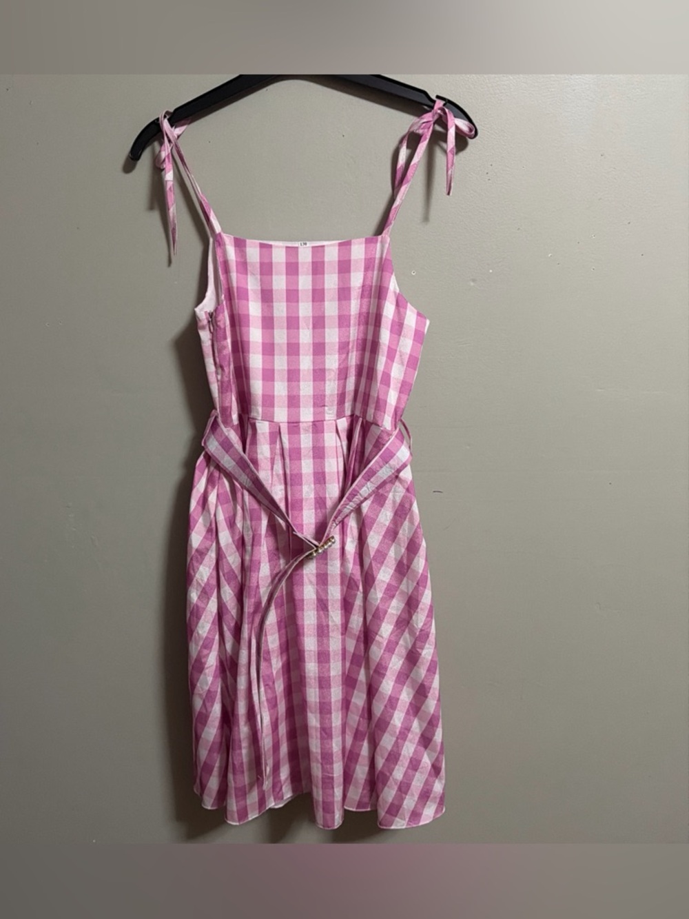 Barbie “inspired” kid’s Pink Gingham Tie-Strap Sundress